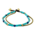 Lapis lazuli and brass beaded bracelet, 'Calm Seas' - Double Strand Calcite and Lapis Lazuli Thai Beaded Bracelet