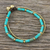 Armband aus Messingperlen - Blau-grünes Calcit- und Messing-Doppelständer-Perlenarmband