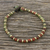 Unakite and jasper beaded bracelet, 'Mystic Field' - Unakite Red Jasper Brass Beaded Adjustable Bracelet (image 2) thumbail