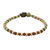 Unakite and jasper beaded bracelet, 'Mystic Field' - Unakite Red Jasper Brass Beaded Adjustable Bracelet thumbail