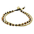 Tiger's eye beaded bracelet, 'Valley of Amber' - Handmade Tiger's Eye Brass Beaded Bracelet with Loop Closure (image 2a) thumbail