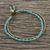 Calcite beaded bracelet, 'Valley of Blue' - Handmade Calcite Brass Beaded Bracelet with Loop Closure (image 2) thumbail