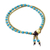 Calcite beaded bracelet, 'Valley of Blue' - Handmade Calcite Brass Beaded Bracelet with Loop Closure (image 2c) thumbail