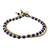 Lapiz lazuli beaded bracelet, 'Valley of Lapis' - Handmade Lapis Lazuli Brass Beaded Bracelet with Loop thumbail
