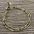 Agate beaded anklet, 'Valley of Color' - Handmade Multi-Color Agate Brass Beaded Anklet with Loop
