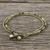 Agate beaded anklet, 'Valley of Color' - Handmade Multi-Color Agate Brass Beaded Anklet with Loop (image 2b) thumbail