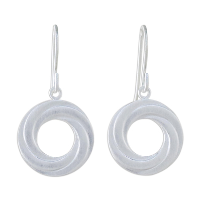 Sterling silver dangle earrings, 'Modern Allure' - Handmade Thai Sterling Silver Modern Dangle Earrings