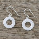 Sterling silver dangle earrings, 'Modern Allure' - Handmade Thai Sterling Silver Modern Dangle Earrings