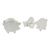 Sterling silver stud earrings, 'Whimsical' - Sterling Silver Hand Crafted Pig Shaped Stud Earrings (image 2c) thumbail