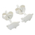Sterling silver stud earrings, 'Whimsical' - Sterling Silver Hand Crafted Pig Shaped Stud Earrings (image 2d) thumbail