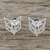 Sterling silver stud earrings, 'Fox Face' - Handmade Fox Stud Earrings 925 Sterling Silver Thailand
