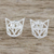 Aretes de plata de ley - Pendientes hechos a mano con cara de gato en plata de ley 925