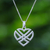 Sterling silver pendant necklace, 'Combined Heart' - Handmade Heart Shaped 925 Sterling Silver Pendant Necklace (image 2) thumbail
