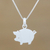 Sterling silver pendant necklace, 'Quaint Pig' - Handmade 925 Sterling Silver Pendant Necklace Pig Thailand (image 2) thumbail