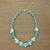 Halskette aus Zuchtperlen und Calcit-Perlen, „Blue Runway Chic“ – handgefertigte Halskette aus Calcit-Zuchtperlen und Glasperlen