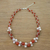 Carnelian and cultured pearl beaded necklace, 'Runway Chic in Red' - Handmade Carnelian Cultured Pearl Beaded Necklace Thailand (image 2) thumbail