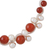 Carnelian and cultured pearl beaded necklace, 'Runway Chic in Red' - Handmade Carnelian Cultured Pearl Beaded Necklace Thailand (image 2c) thumbail