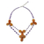 Halskette mit Anhänger aus mehreren Edelsteinperlen, „Dawn Bloom in Orange“ – handgefertigte Halskette mit Blumenanhänger aus Karneol-Amethyst-Glas