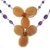 Halskette mit Anhänger aus mehreren Edelsteinperlen, „Dawn Bloom in Orange“ – handgefertigte Halskette mit Blumenanhänger aus Karneol-Amethyst-Glas