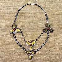 Featured review for Multi-gemstone beaded pendant necklace, Dawn Bloom in Amber