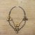 Multi-gemstone beaded pendant necklace, 'Dawn Bloom in Amber' - Handmade Tigers Eye Garnet Dyed Quartz Pendant Necklace thumbail