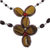 Multi-gemstone beaded pendant necklace, 'Dawn Bloom in Amber' - Handmade Tigers Eye Garnet Dyed Quartz Pendant Necklace (image 2c) thumbail