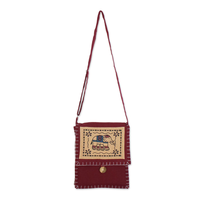 maroon sling bag