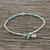 Silver beaded bracelet, 'Love of the Ocean' - Reconstituted Turquoise Beaded Bracelet from Thailand (image 2b) thumbail
