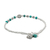 Silver beaded bracelet, 'Love of the Ocean' - Reconstituted Turquoise Beaded Bracelet from Thailand (image 2c) thumbail