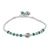 Silver beaded bracelet, 'Love of the Ocean' - Reconstituted Turquoise Beaded Bracelet from Thailand (image 2d) thumbail