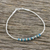 Silver beaded bracelet, 'Relaxing Holiday' - Silver and Recon Turquoise Beaded Bracelet from Thailand thumbail
