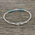 Silver beaded bracelet, 'Breezy Ocean' - Karen Silver and Turquoise Beaded Bracelet from Thailand (image 2b) thumbail