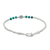 Silver beaded bracelet, 'Breezy Ocean' - Karen Silver and Turquoise Beaded Bracelet from Thailand (image 2d) thumbail
