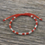 Silver beaded cord bracelet, 'The Balance' - Red Unisex 950 Karen Silver Cord Beaded Bracelet