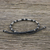 Silver beaded cord bracelet, 'True Balance in Black' - Hill Tribe Style 950 Silver And Black Cord Bracelet (image 2b) thumbail