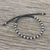 Silver beaded cord bracelet, 'Enterprise in Black' - Braided Black Cord Bracelet Handmade in Thailand thumbail