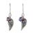 Cultured pearl dangle earrings, 'Lively Leaves in Grey' - Grey Cultured Pearl and Silver Leaf Earrings from Thailand thumbail
