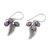Cultured pearl dangle earrings, 'Lively Leaves in Grey' - Grey Cultured Pearl and Silver Leaf Earrings from Thailand (image 2c) thumbail