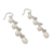 Cultured pearl dangle earrings, 'Purity of Life in White' - White Pearl Dangle Earrings from Thailand (image 2d) thumbail