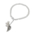 Cultured pearl charm bracelet, 'Lively Leaf in White' - Cultured Pearl Leaf Charm Bracelet in White from Thailand