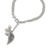 Cultured pearl charm bracelet, 'Lively Leaf in White' - Cultured Pearl Leaf Charm Bracelet in White from Thailand