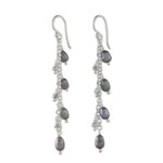 Cultured pearl dangle earrings, 'Purity of Life in Grey' - Cultured Pearl Dangle Earrings in Grey from Thailand