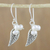 Cultured pearl dangle earrings, 'Lively Leaves in White' - Cultured Pearl Leaf Dangle Earrings in White from Thailand (image 2) thumbail
