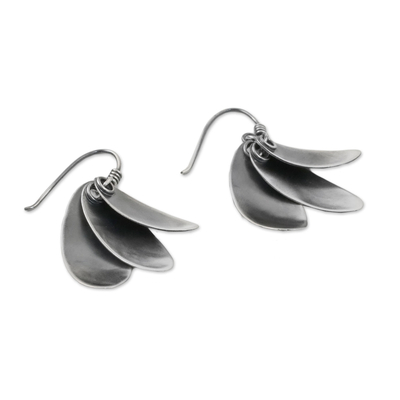 Sterling silver dangle earrings, 'Mystical Trios' - Curvy Sterling Silver Dangle Earrings from Thailand