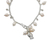 Cultured pearl charm bracelet, 'Gleaming Fish in White' - Fish Cultured Pearl Charm Bracelet in White from Thailand