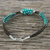 Silver beaded pendant bracelet, 'Aqua Hyacinth' - Calcite Beaded Pendant Bracelet from Thailand