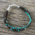 Agate beaded macrame bracelet, 'Mix of Sky' - Agate Recon Turquoise and Calcite Bracelet from Thailand (image 2) thumbail