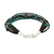 Agate beaded macrame bracelet, 'Mix of Sky' - Agate Recon Turquoise and Calcite Bracelet from Thailand (image 2c) thumbail
