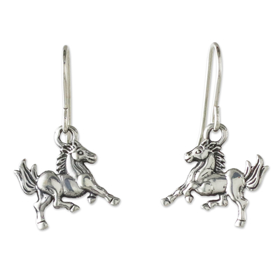 Pendientes colgantes de plata de ley - Pendientes colgantes de caballo de plata esterlina de Tailandia