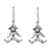 Sterling silver dangle earrings, 'Chiang Mai Clown' - Thai Sterling Silver Clown Figure Dangle Earrings